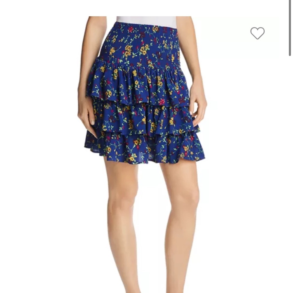 Maje Blue Floral Mini Skirt